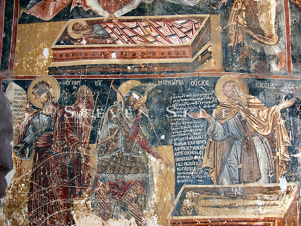 Monastery of Panagia Mavriotissa frescoes. Kastoria. Macedonia.
